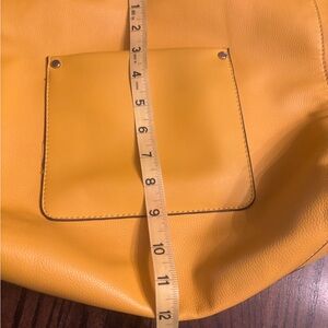 a new day Mustard Yellow Women’s Tote Bag with Front Patch Pocket